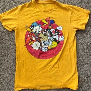 Retro Looney Tunes Yellow Shirt, Small, Cotton